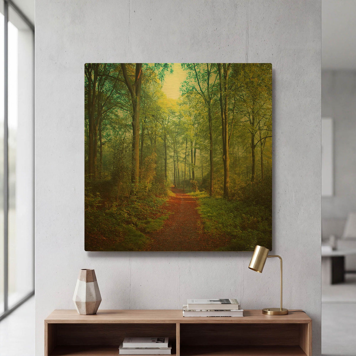 'Sunday Morning Walk' By Dirk Wustenhagen Gold Metal Wall Art