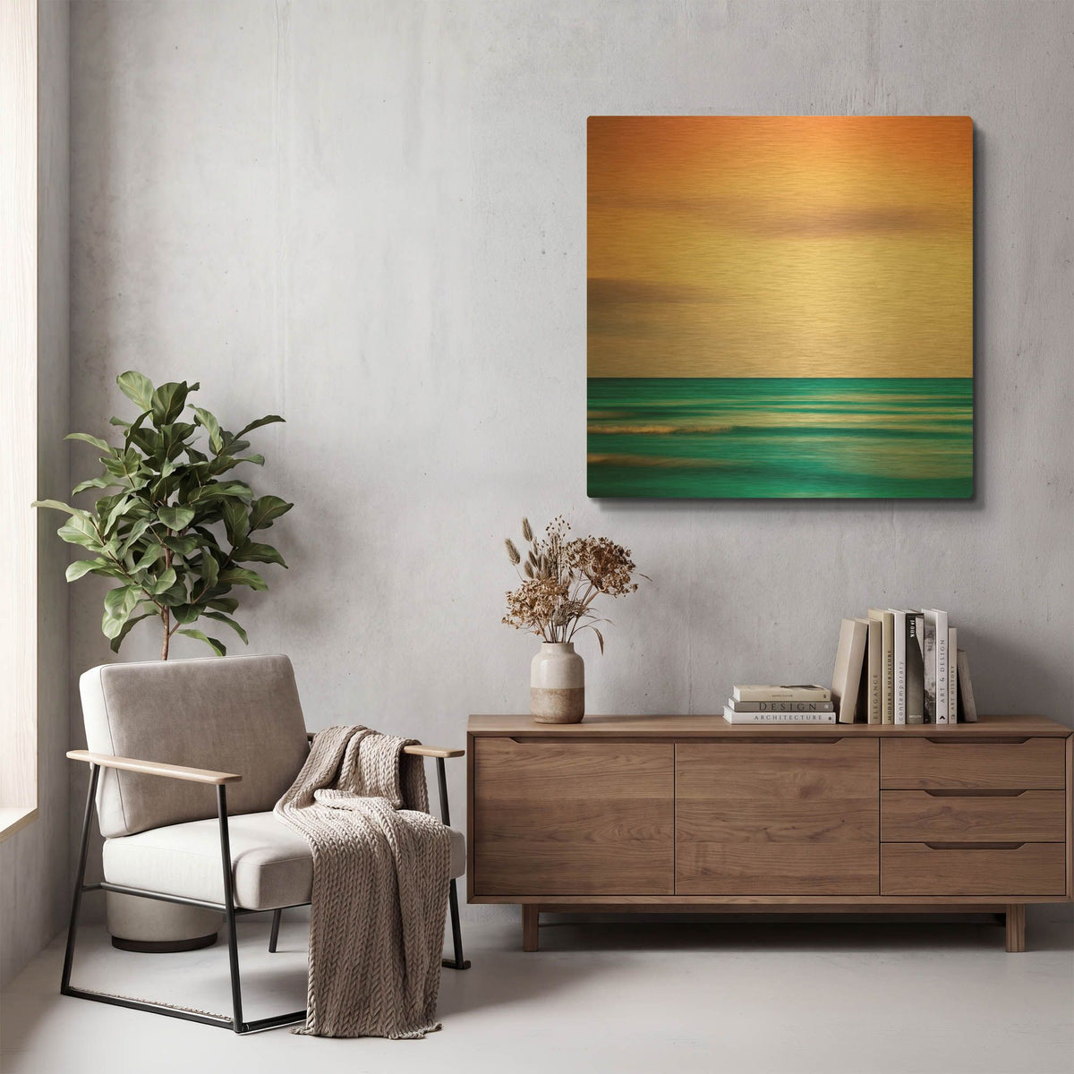'Sunset Shimmer' By Dirk Wustenhagen Gold Metal Wall Art