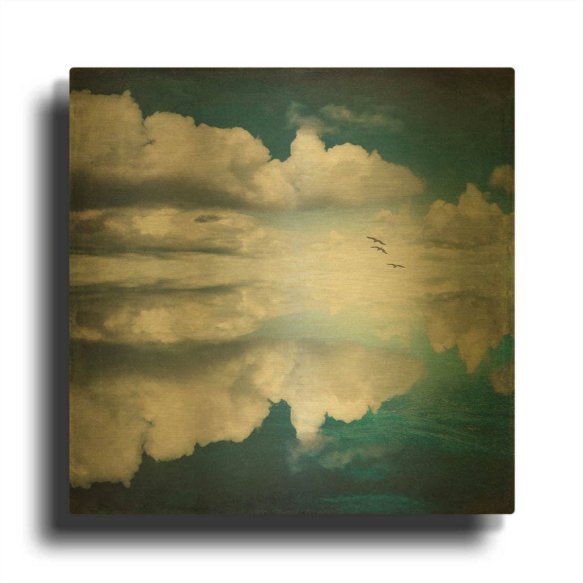 'Spaces II - Sea of Clouds' By Dirk Wustenhagen Gold Metal Wall Art