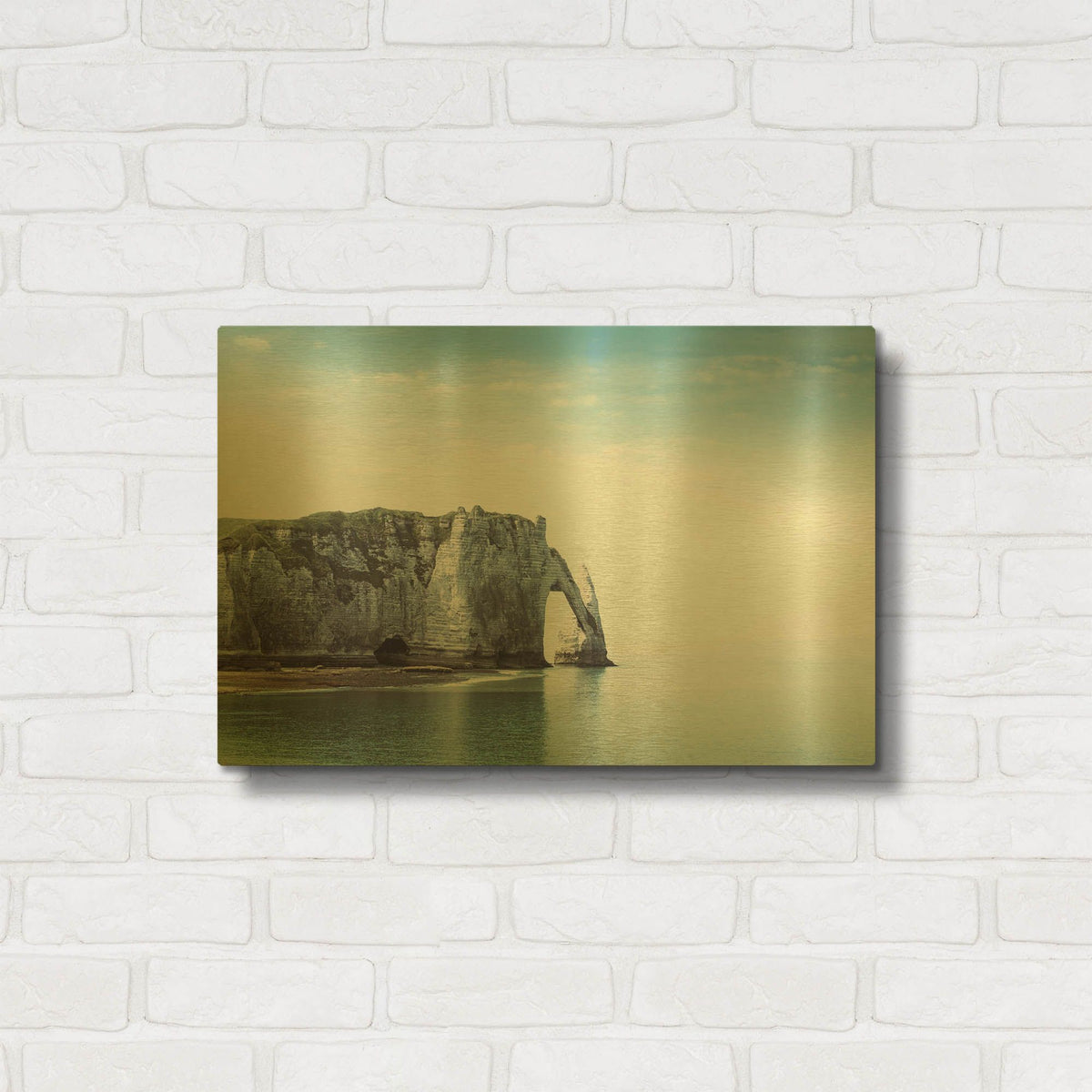 'Porte d’aval & Aiguille Rock' By Dirk Wustenhagen Gold Metal Wall Art
