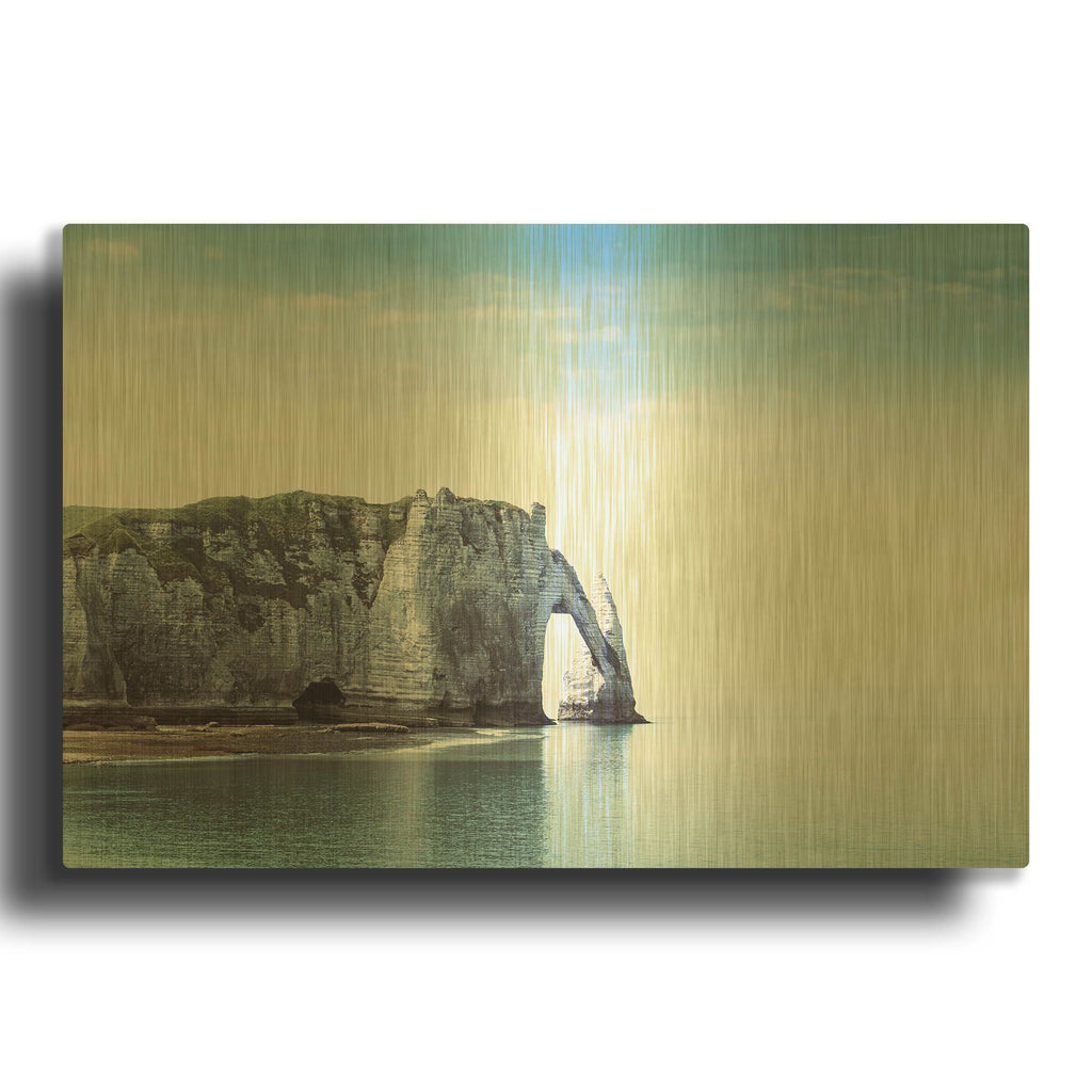 'Porte d’aval & Aiguille Rock' By Dirk Wustenhagen Gold Metal Wall Art