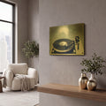 'Retro Record Player' By Dirk Wustenhagen Gold Metal Wall Art