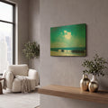 'Sea Blues' By Dirk Wustenhagen Gold Metal Wall Art