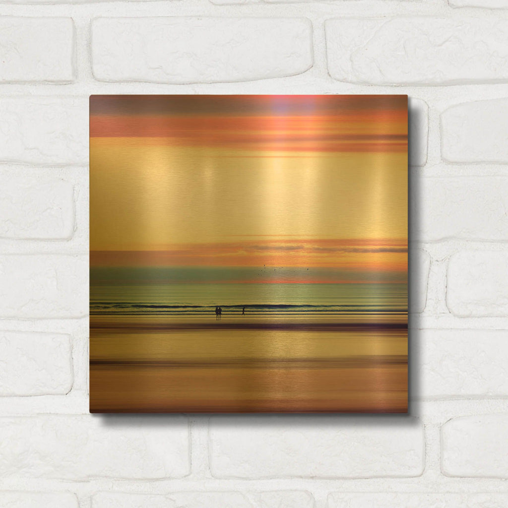 'Pastel Horizons' By Dirk Wustenhagen Gold Metal Wall Art
