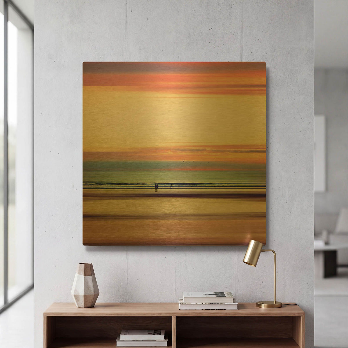 'Pastel Horizons' By Dirk Wustenhagen Gold Metal Wall Art