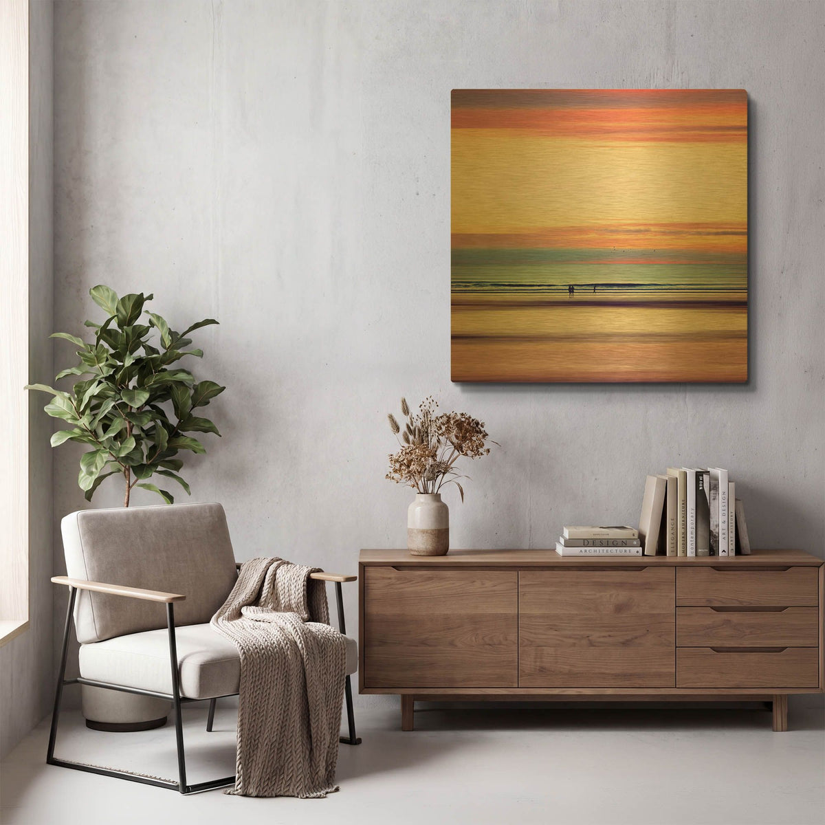 'Pastel Horizons' By Dirk Wustenhagen Gold Metal Wall Art