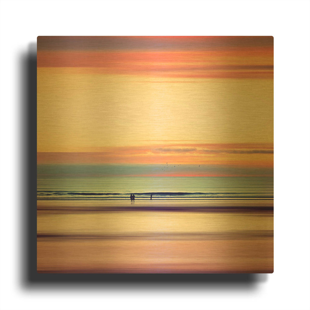 'Pastel Horizons' By Dirk Wustenhagen Gold Metal Wall Art