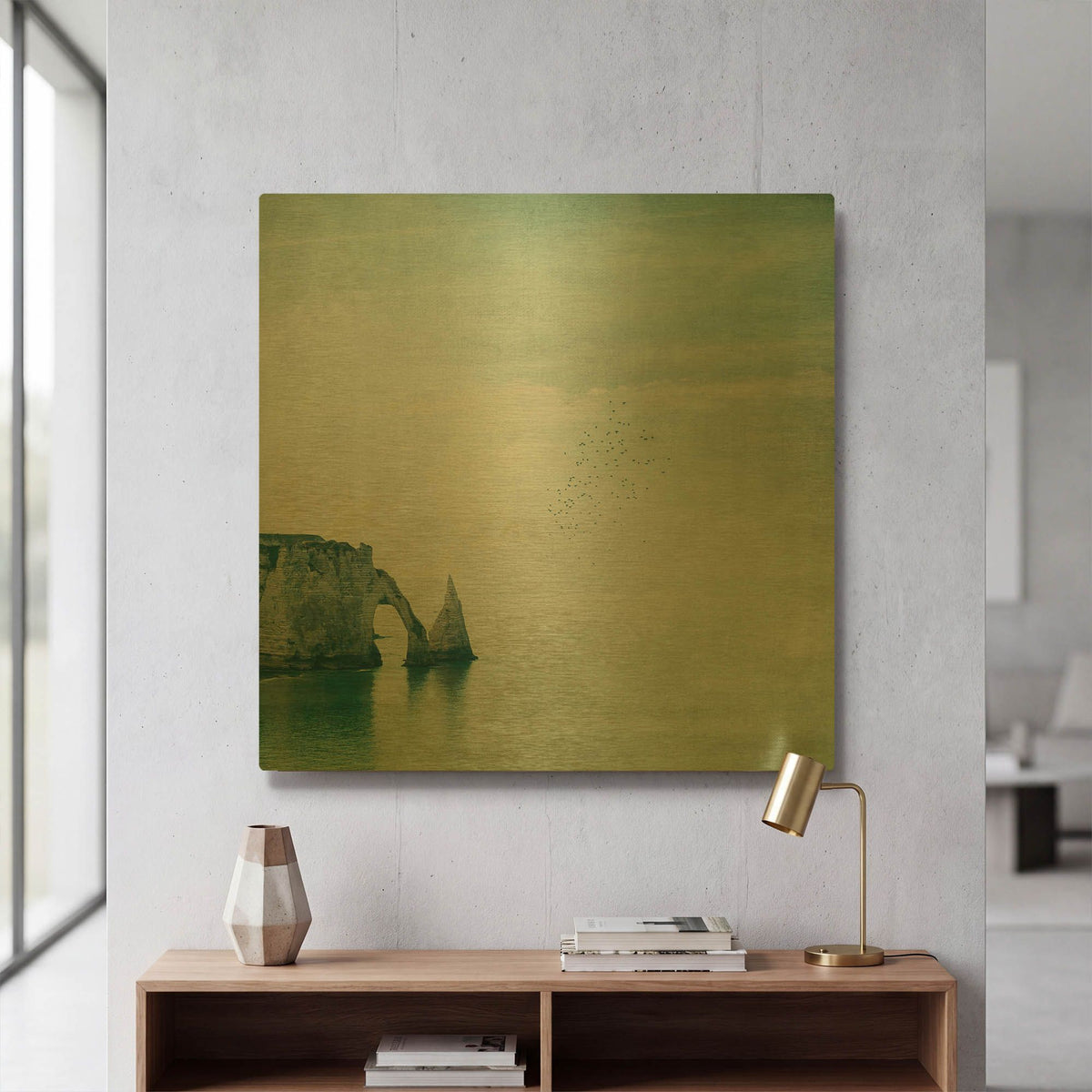 'Porte d’aval & Aiguille - Normandy' By Dirk Wustenhagen Gold Metal Wall Art