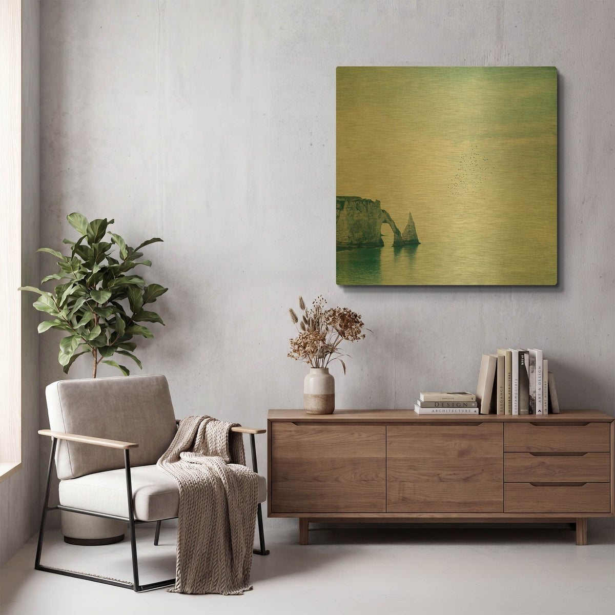 'Porte d’aval & Aiguille - Normandy' By Dirk Wustenhagen Gold Metal Wall Art