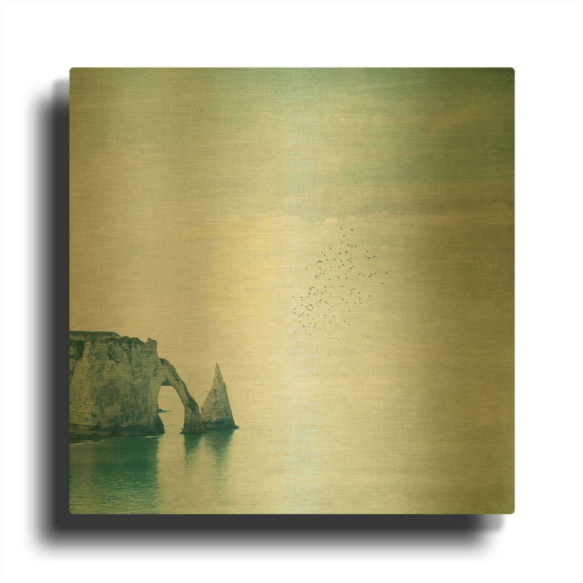 'Porte d’aval & Aiguille - Normandy' By Dirk Wustenhagen Gold Metal Wall Art