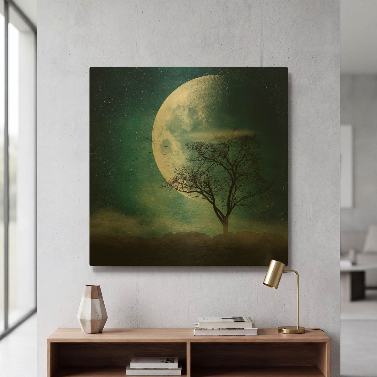 'Moon Blues' By Dirk Wustenhagen Gold Metal Wall Art
