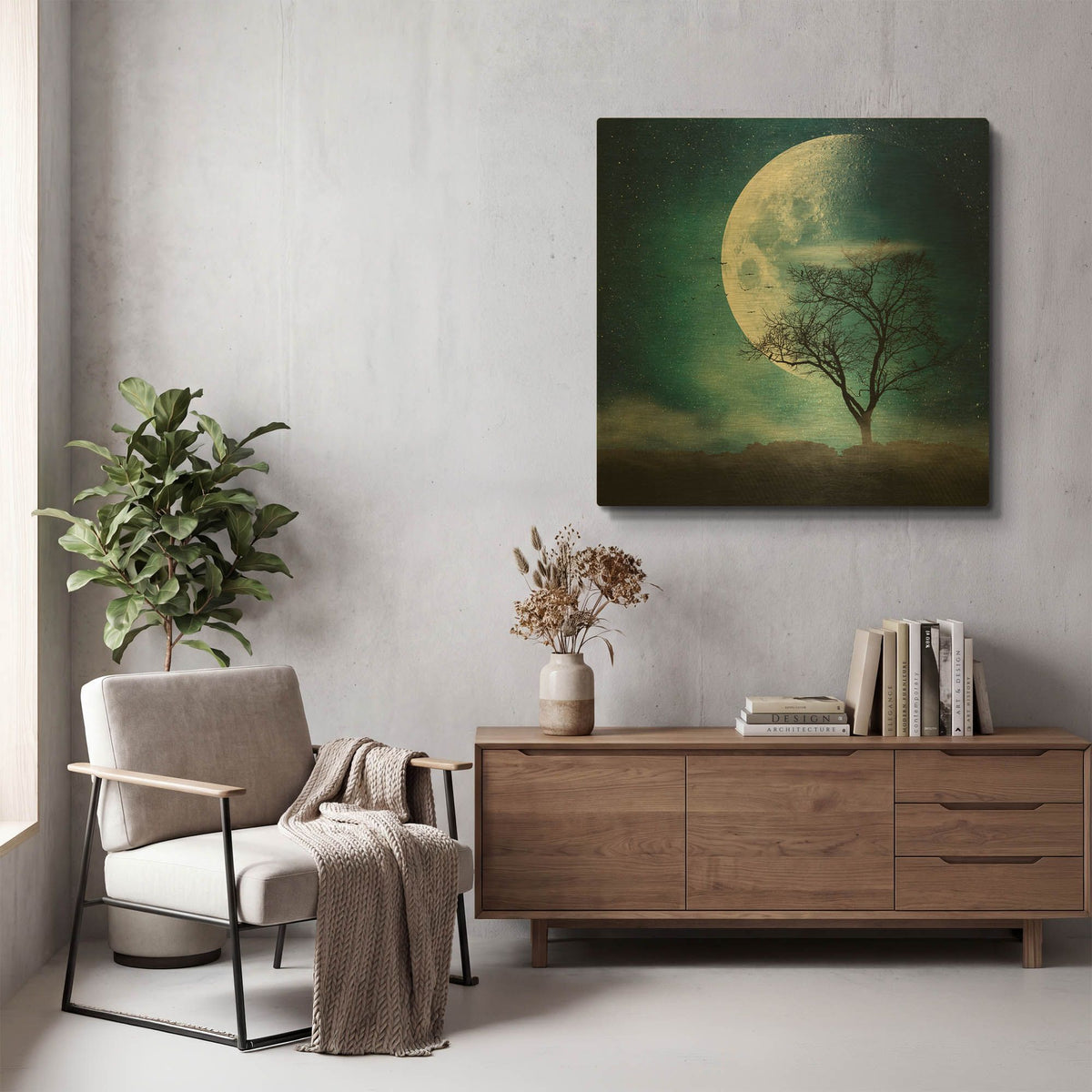 'Moon Blues' By Dirk Wustenhagen Gold Metal Wall Art