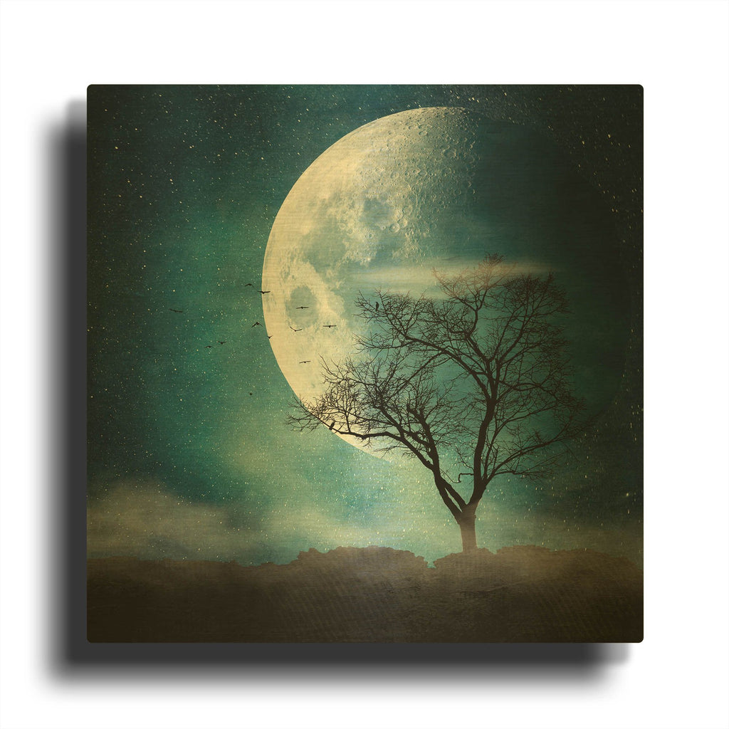'Moon Blues' By Dirk Wustenhagen Gold Metal Wall Art