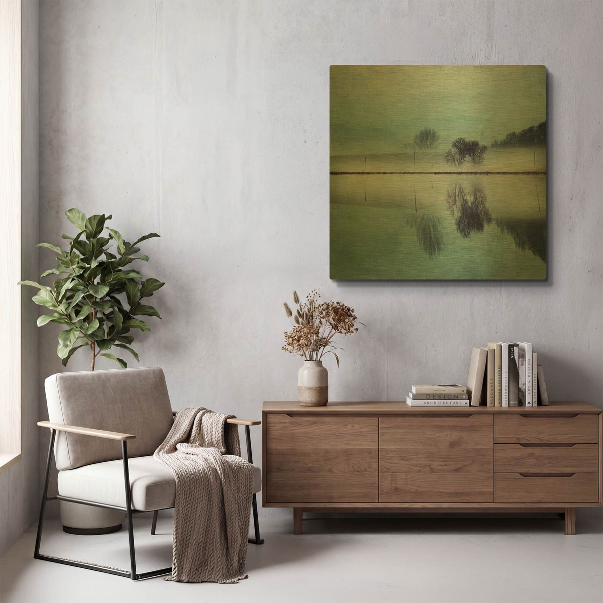 'Misty Mirror' By Dirk Wustenhagen Gold Metal Wall Art