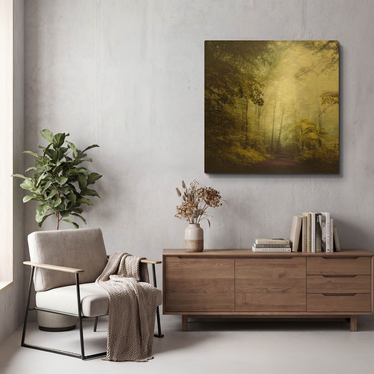'Glorious Woods' By Dirk Wustenhagen Gold Metal Wall Art