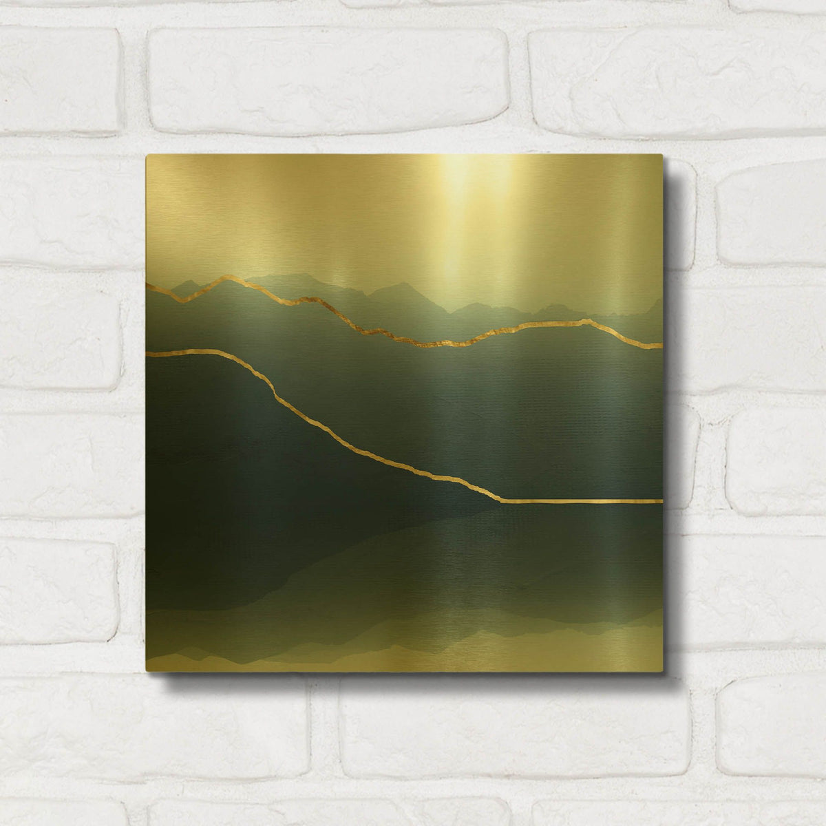'Gold Lined Alps' By Dirk Wustenhagen Gold Metal Wall Art
