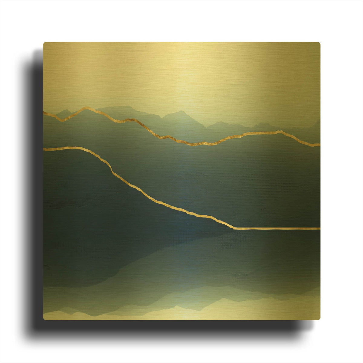 'Gold Lined Alps' By Dirk Wustenhagen Gold Metal Wall Art