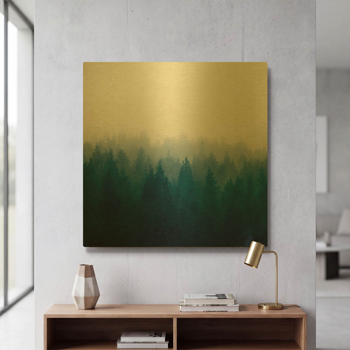 'Heart and Soul - Foggy Forest' By Dirk Wustenhagen Gold Metal Wall Art