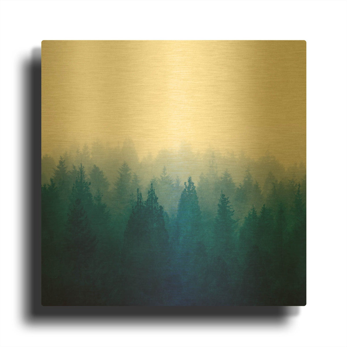'Heart and Soul - Foggy Forest' By Dirk Wustenhagen Gold Metal Wall Art