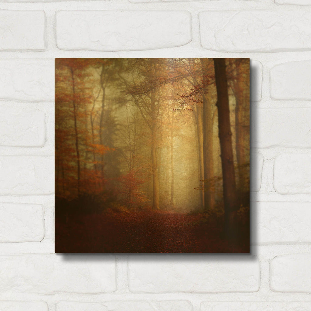 'Fall Hike' By Dirk Wustenhagen Gold Metal Wall Art
