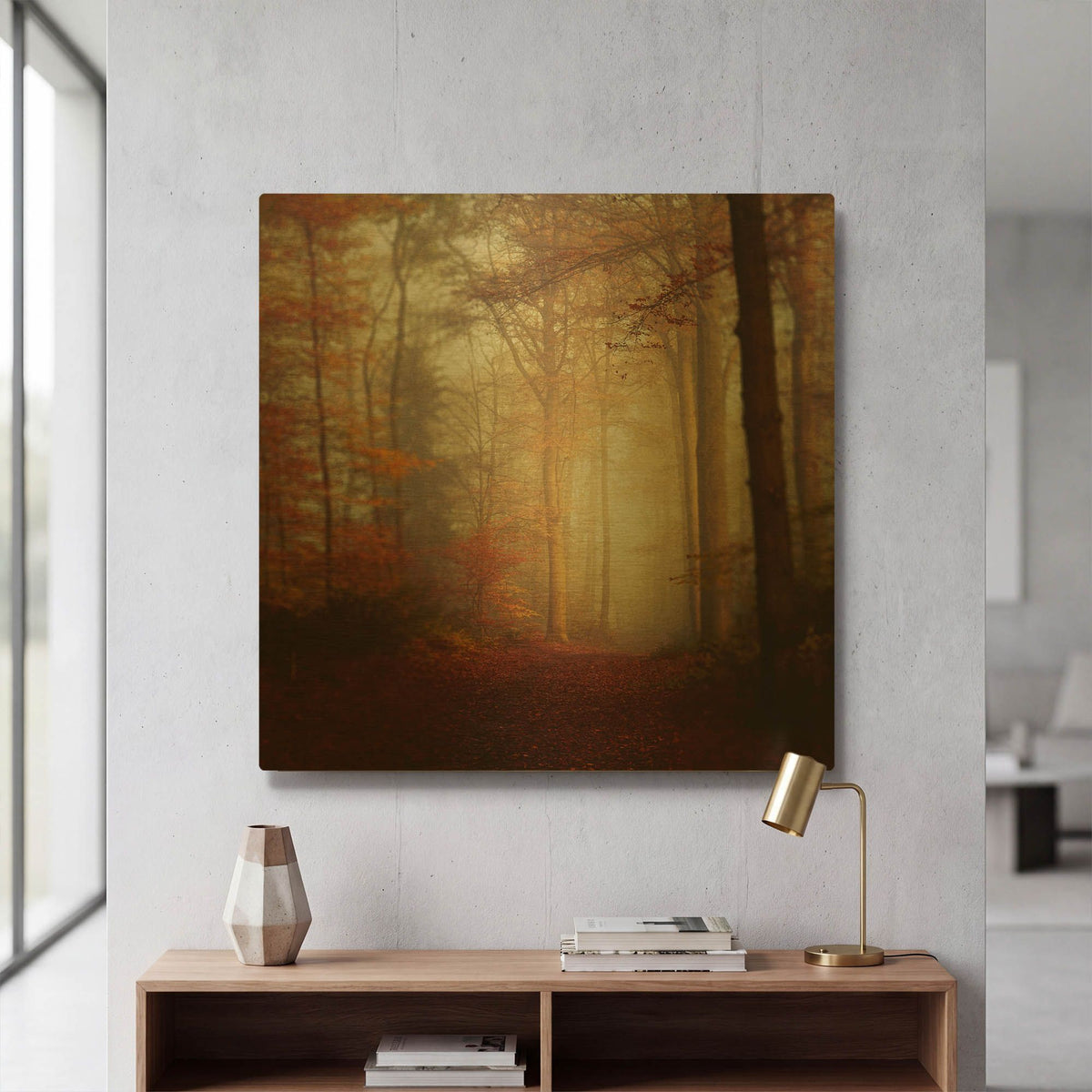 'Fall Hike' By Dirk Wustenhagen Gold Metal Wall Art