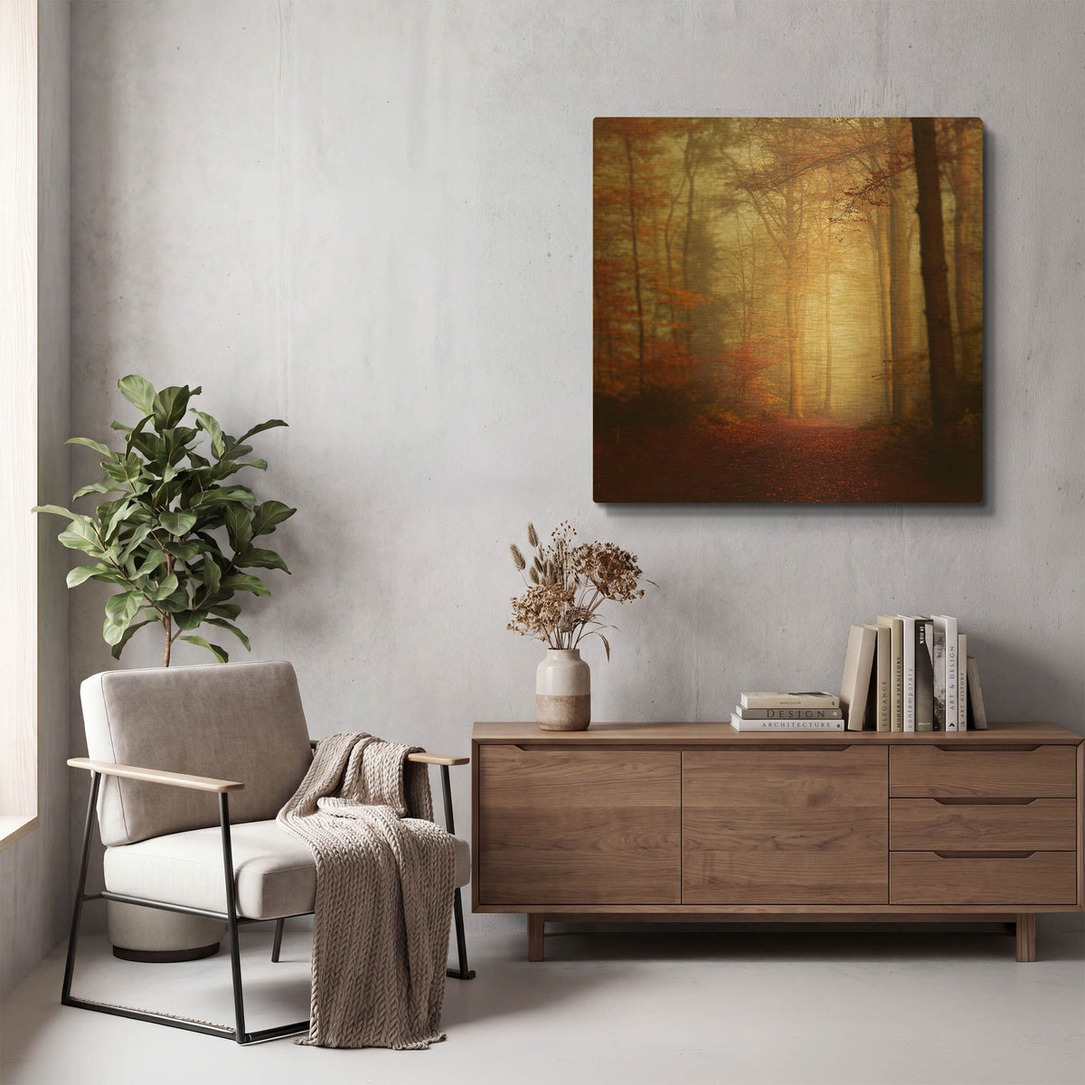 'Fall Hike' By Dirk Wustenhagen Gold Metal Wall Art