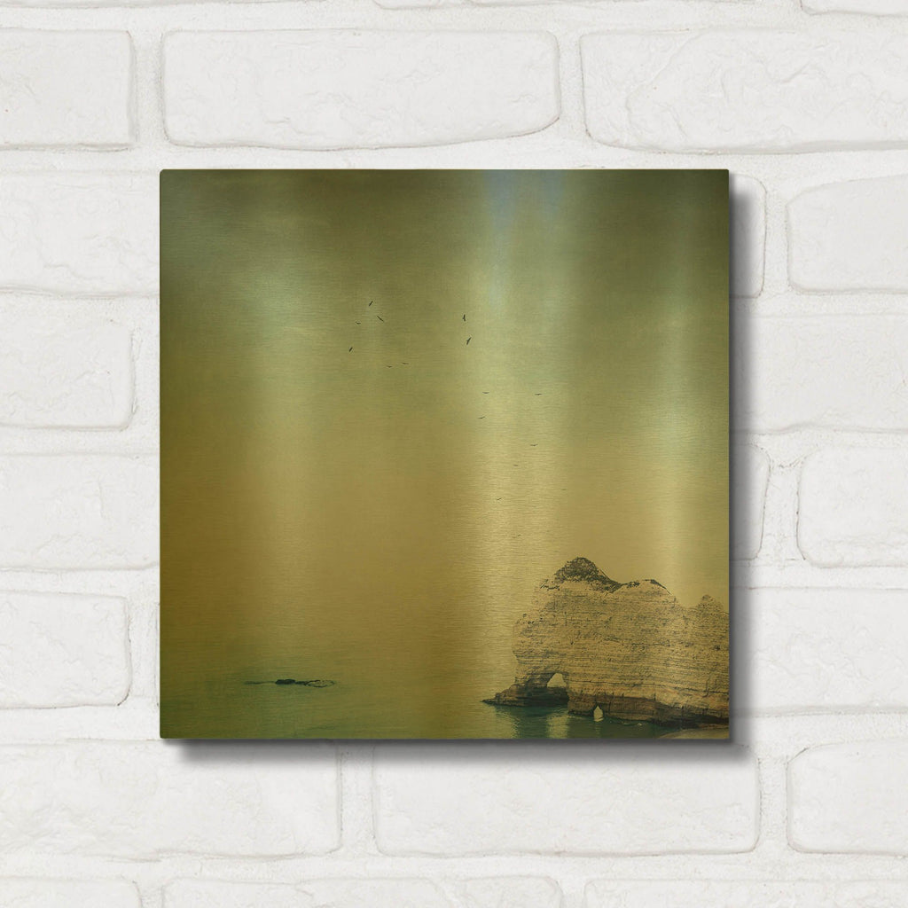 'Falaise d’Amont' By Dirk Wustenhagen Gold Metal Wall Art