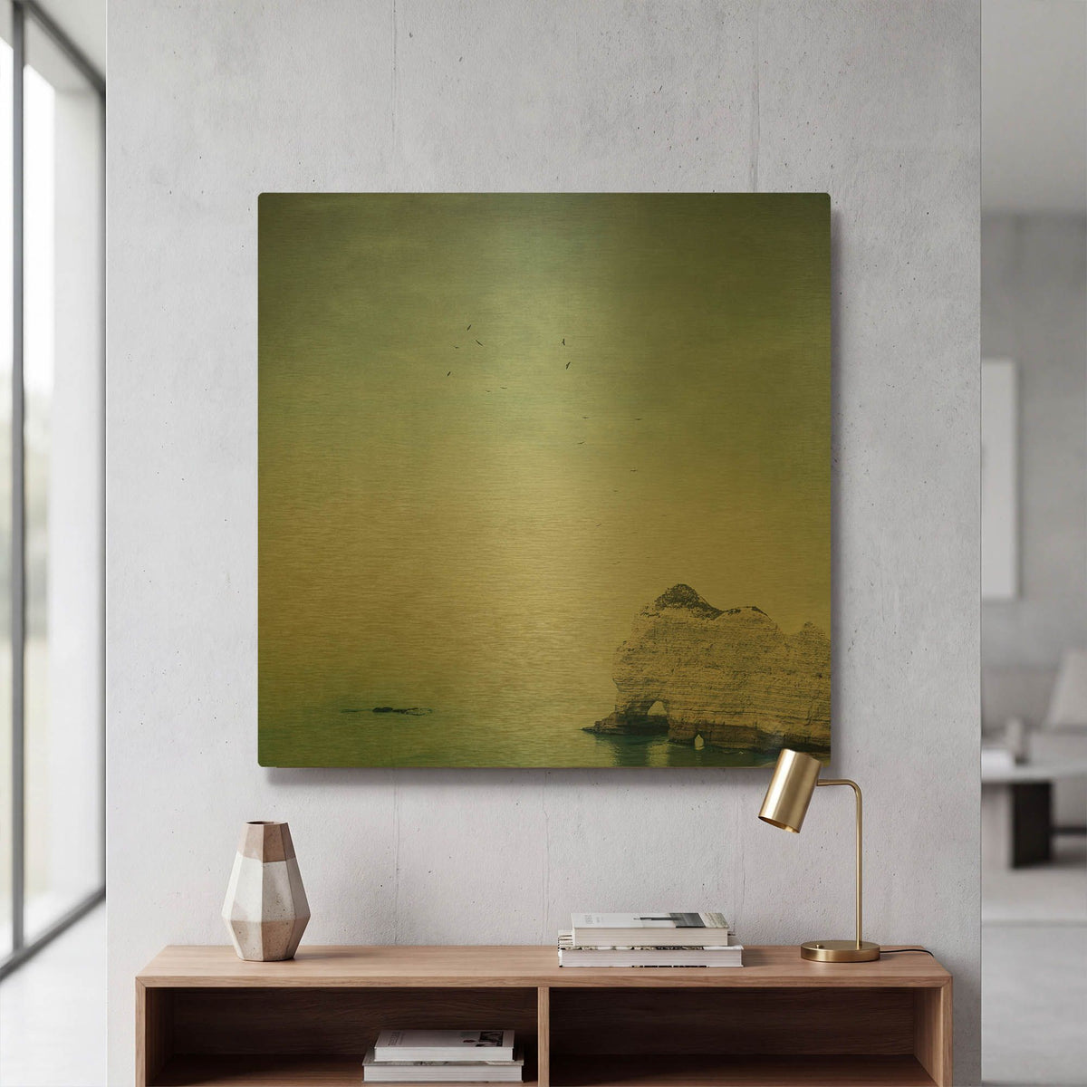 'Falaise d’Amont' By Dirk Wustenhagen Gold Metal Wall Art