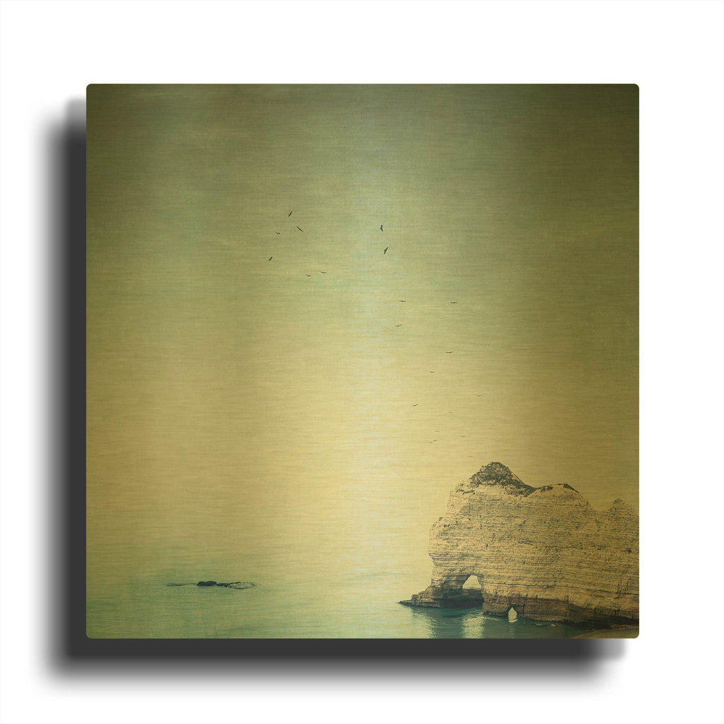 'Falaise d’Amont' By Dirk Wustenhagen Gold Metal Wall Art