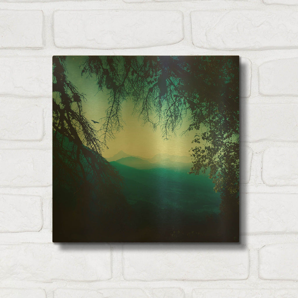 'Blue Morning' By Dirk Wustenhagen Gold Metal Wall Art
