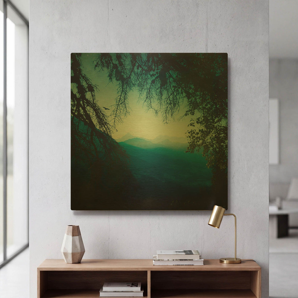 'Blue Morning' By Dirk Wustenhagen Gold Metal Wall Art