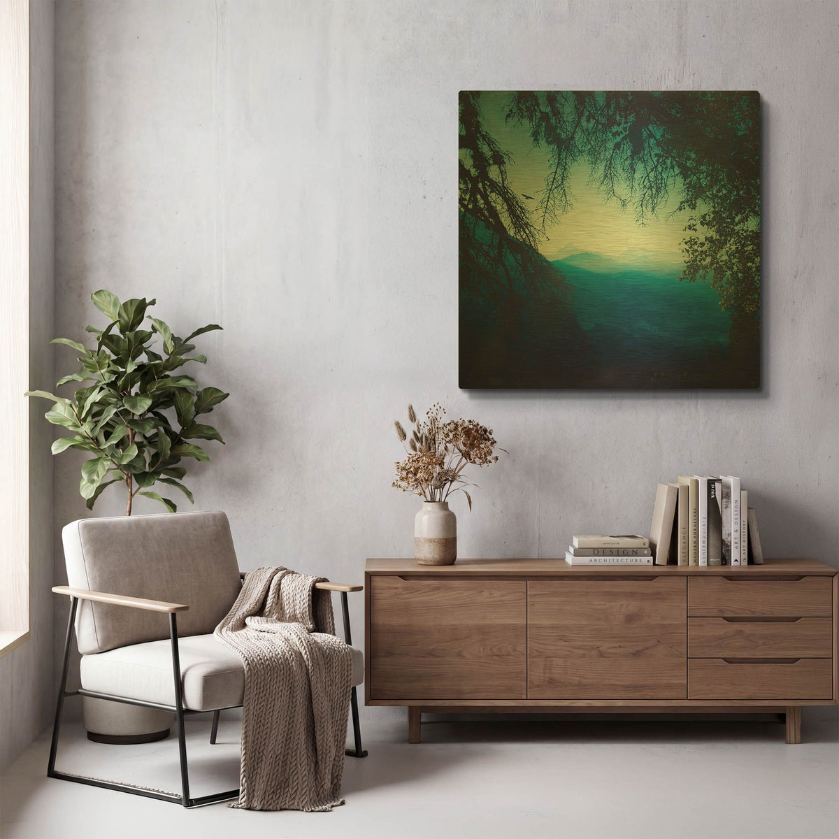 'Blue Morning' By Dirk Wustenhagen Gold Metal Wall Art