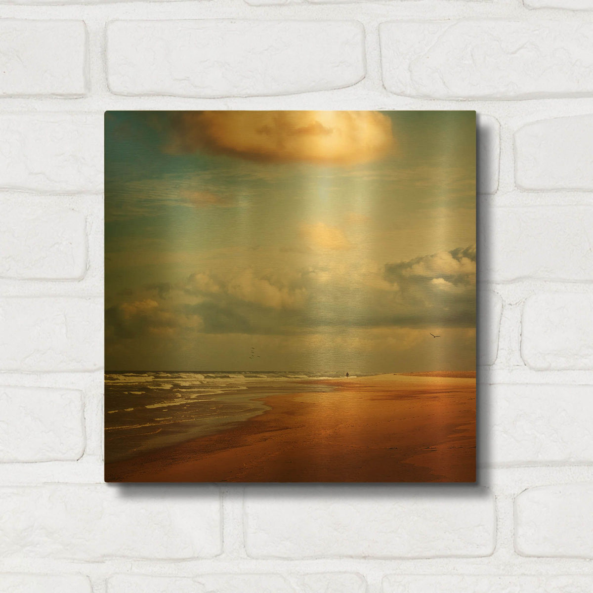 'Dream Beach' By Dirk Wustenhagen Gold Metal Wall Art