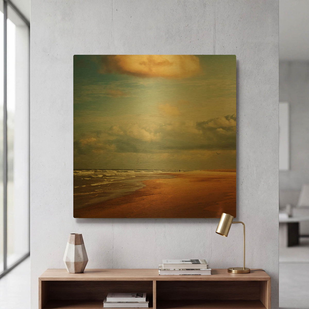 'Dream Beach' By Dirk Wustenhagen Gold Metal Wall Art