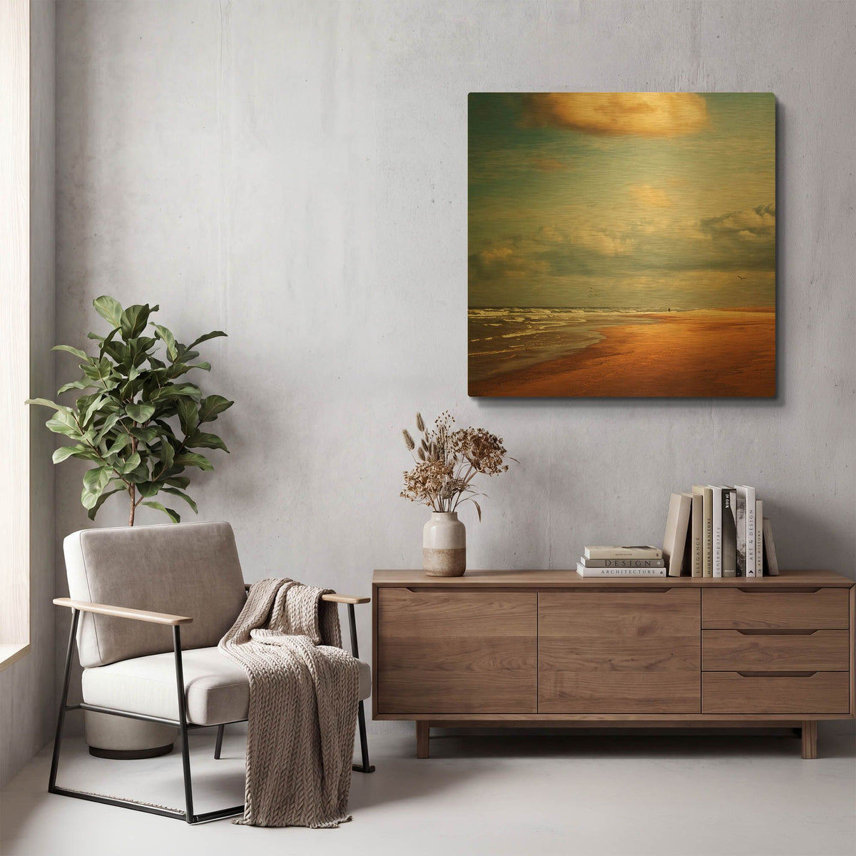 'Dream Beach' By Dirk Wustenhagen Gold Metal Wall Art