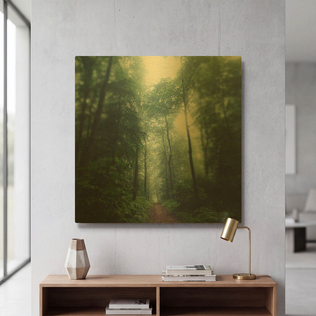 'Waldweg' By Dirk Wustenhagen Gold Metal Wall Art