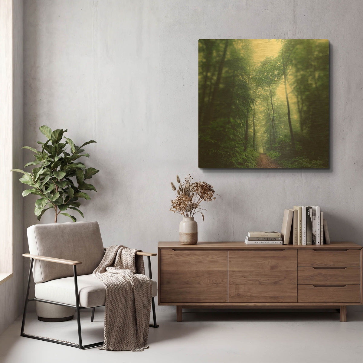 'Waldweg' By Dirk Wustenhagen Gold Metal Wall Art