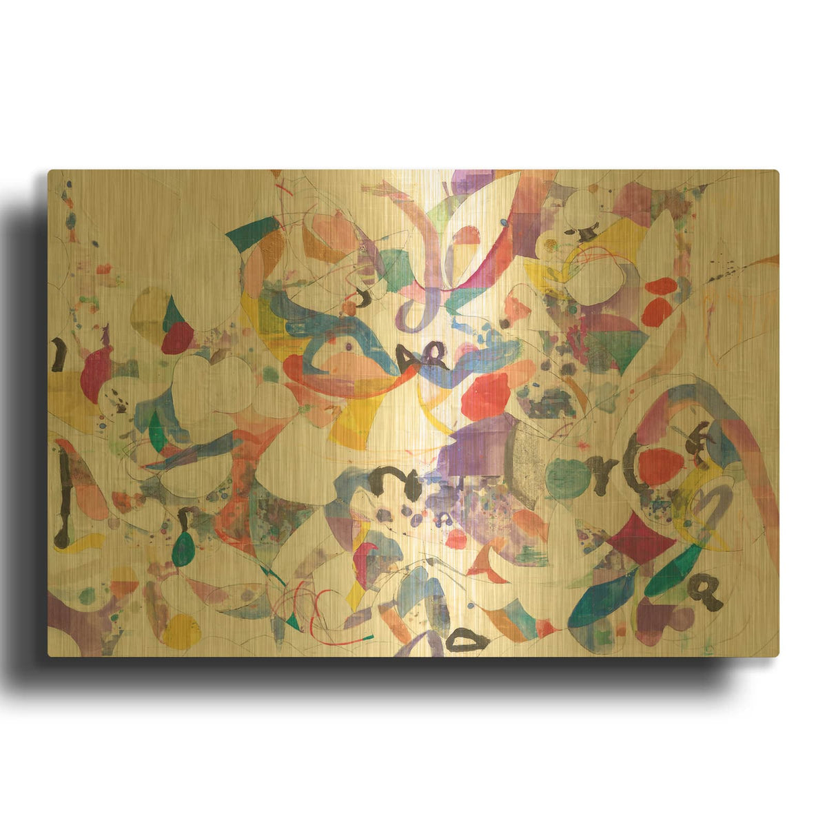'Papers No. 6' By Erin McClusky Wheeler Gold Metal Wall Art