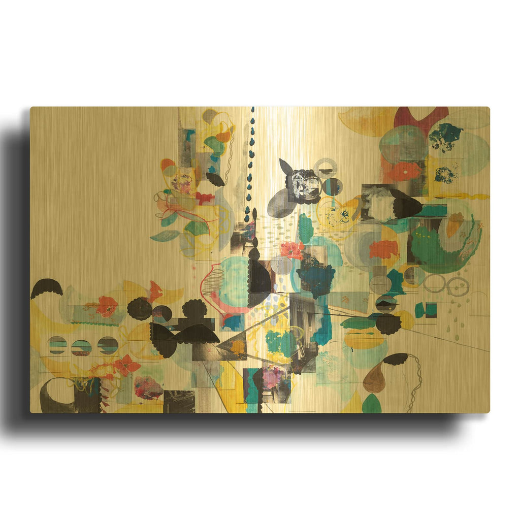 'Papers No. 20' By Erin McClusky Wheeler Gold Metal Wall Art