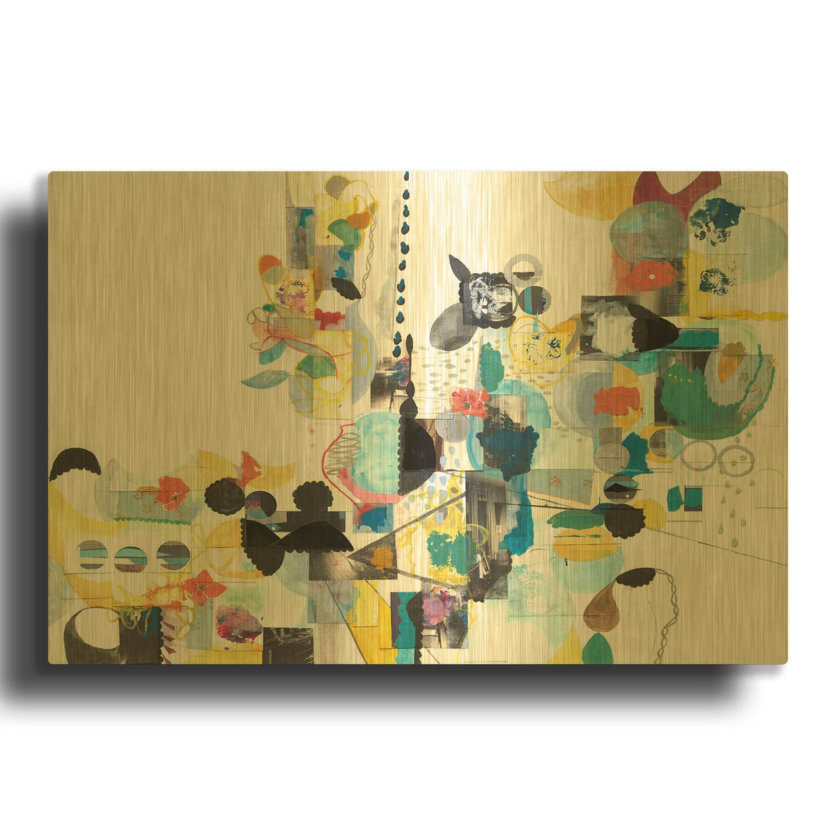 'Papers No. 20' By Erin McClusky Wheeler Gold Metal Wall Art