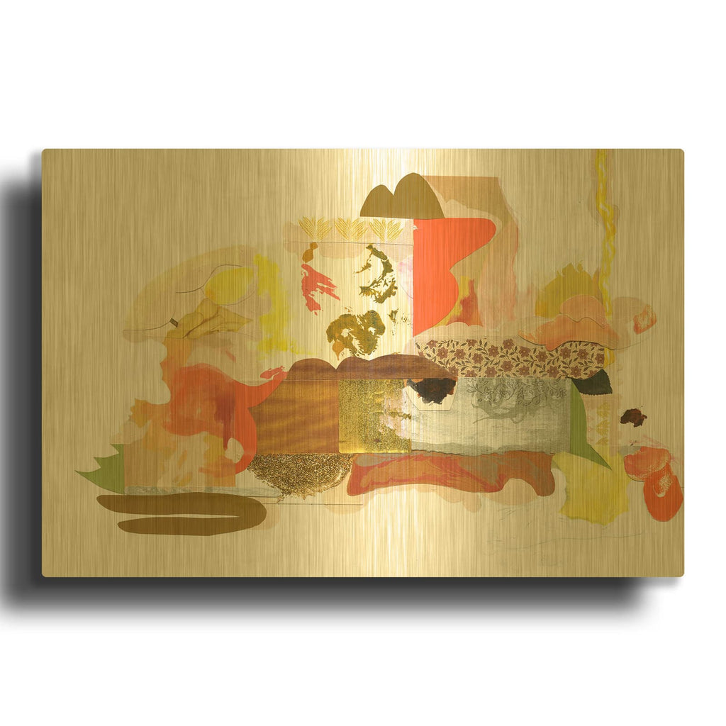 'Papers No. 53' By Erin McClusky Wheeler Gold Metal Wall Art