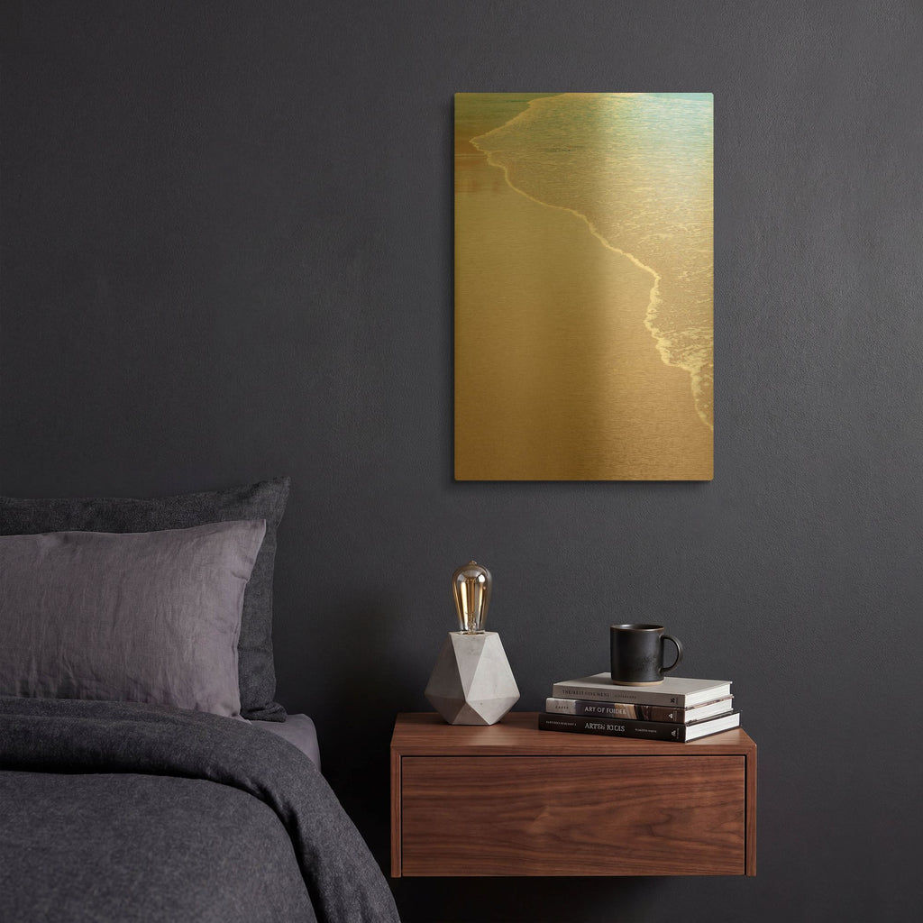 'White Oceans 51' By Ian Winstanley Gold Metal Wall Art