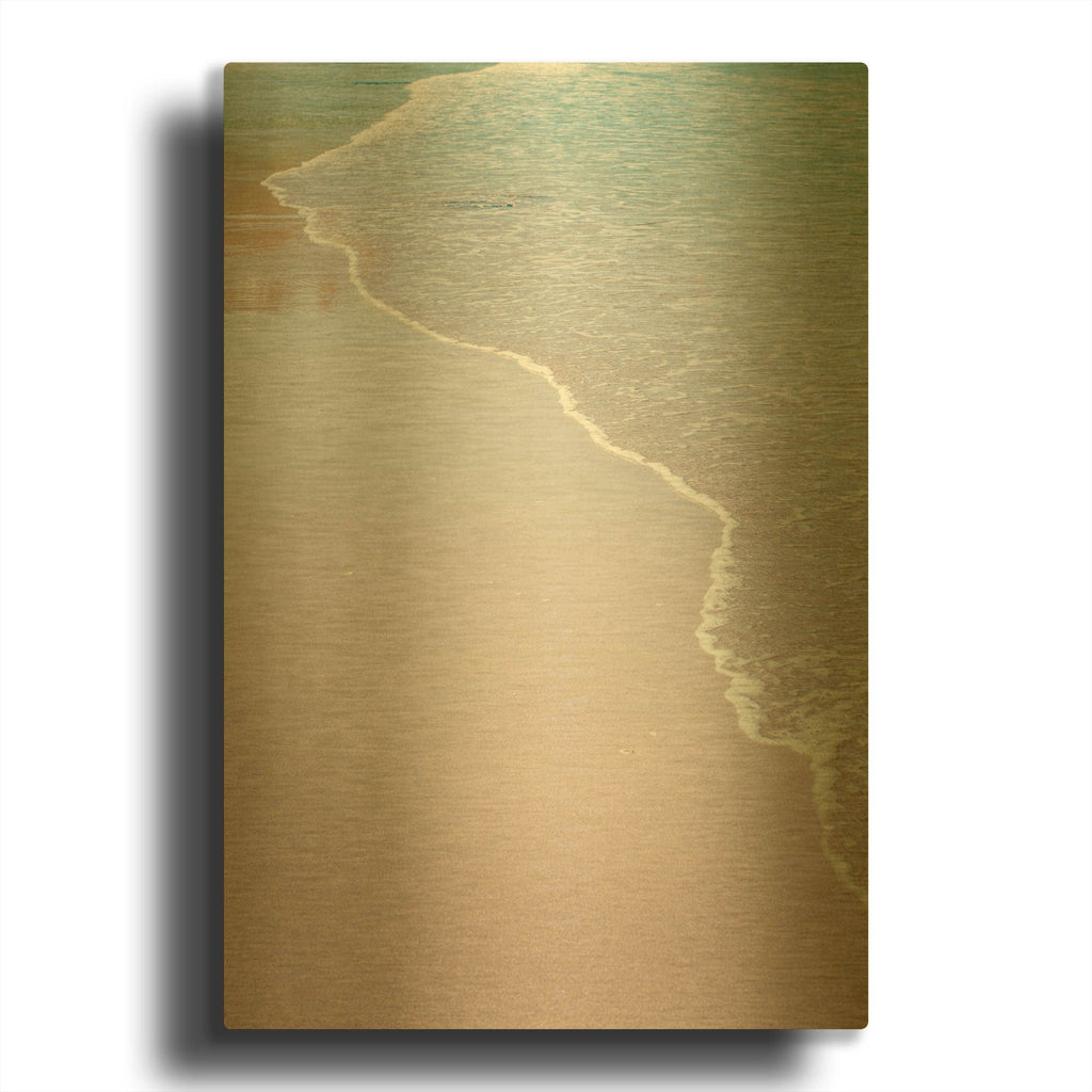 'White Oceans 51' By Ian Winstanley Gold Metal Wall Art
