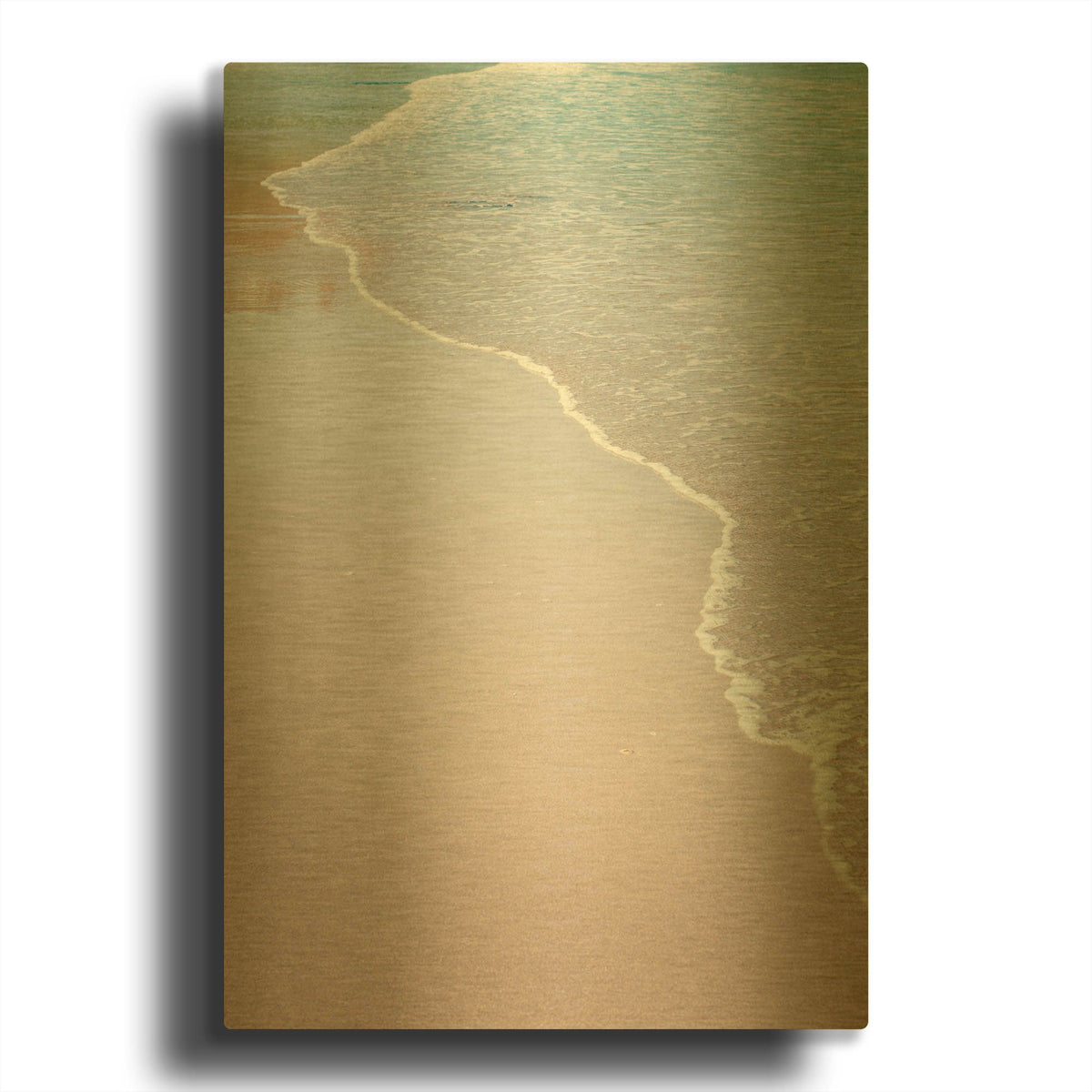 'White Oceans 51' By Ian Winstanley Gold Metal Wall Art