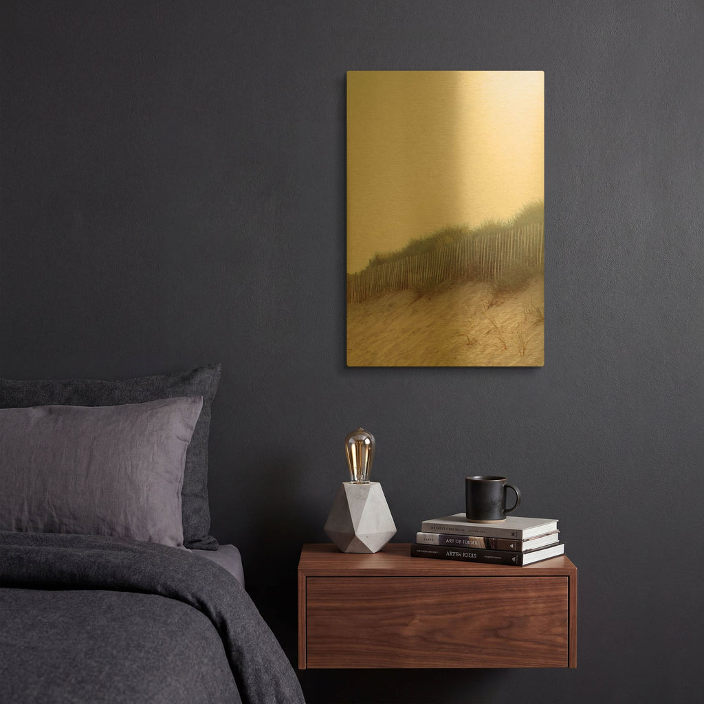 'White Oceans 55' By Ian Winstanley Gold Metal Wall Art