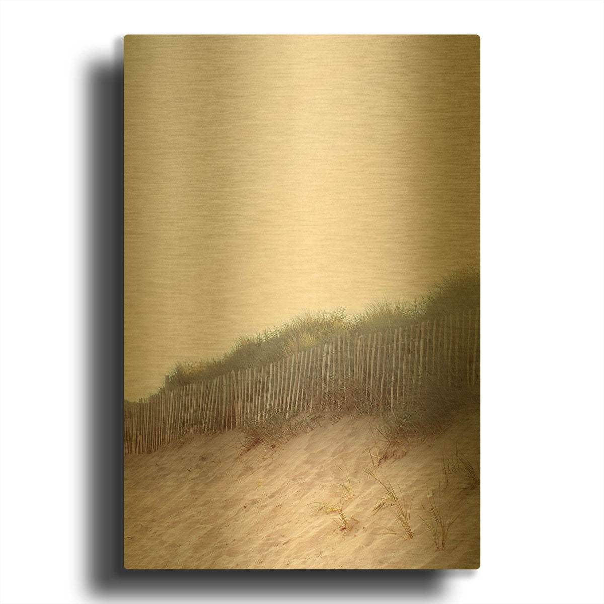 'White Oceans 55' By Ian Winstanley Gold Metal Wall Art