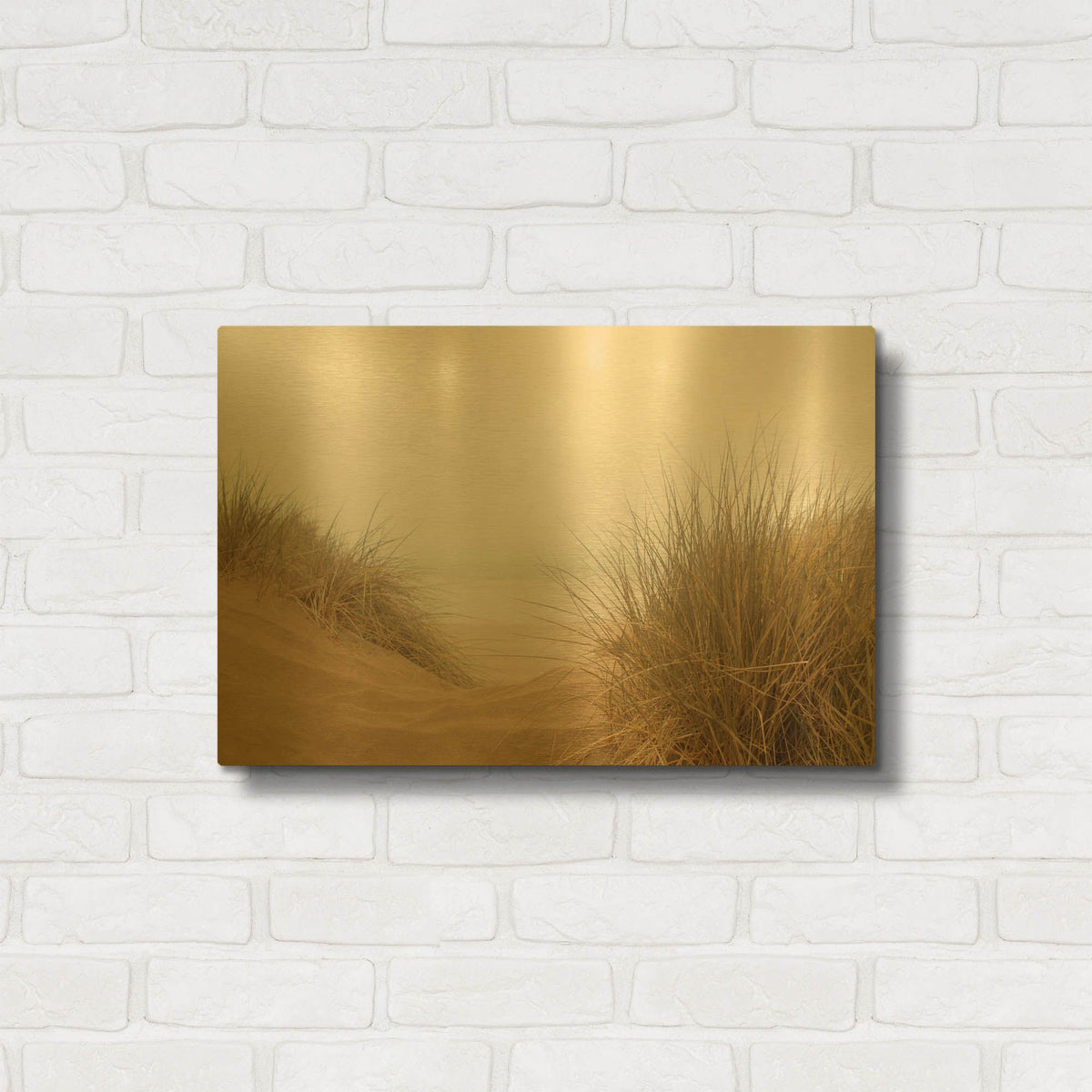 'White Oceans 38' By Ian Winstanley Gold Metal Wall Art