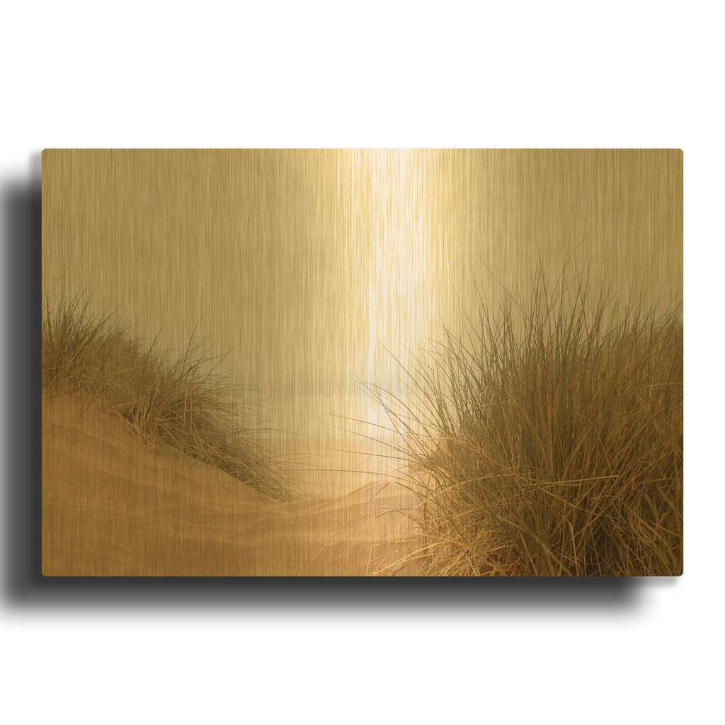 'White Oceans 38' By Ian Winstanley Gold Metal Wall Art