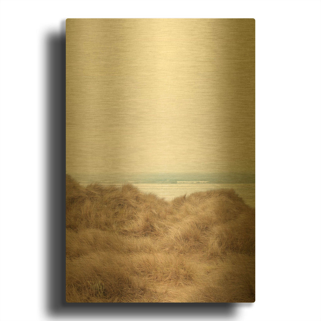 'White Oceans 47' By Ian Winstanley Gold Metal Wall Art