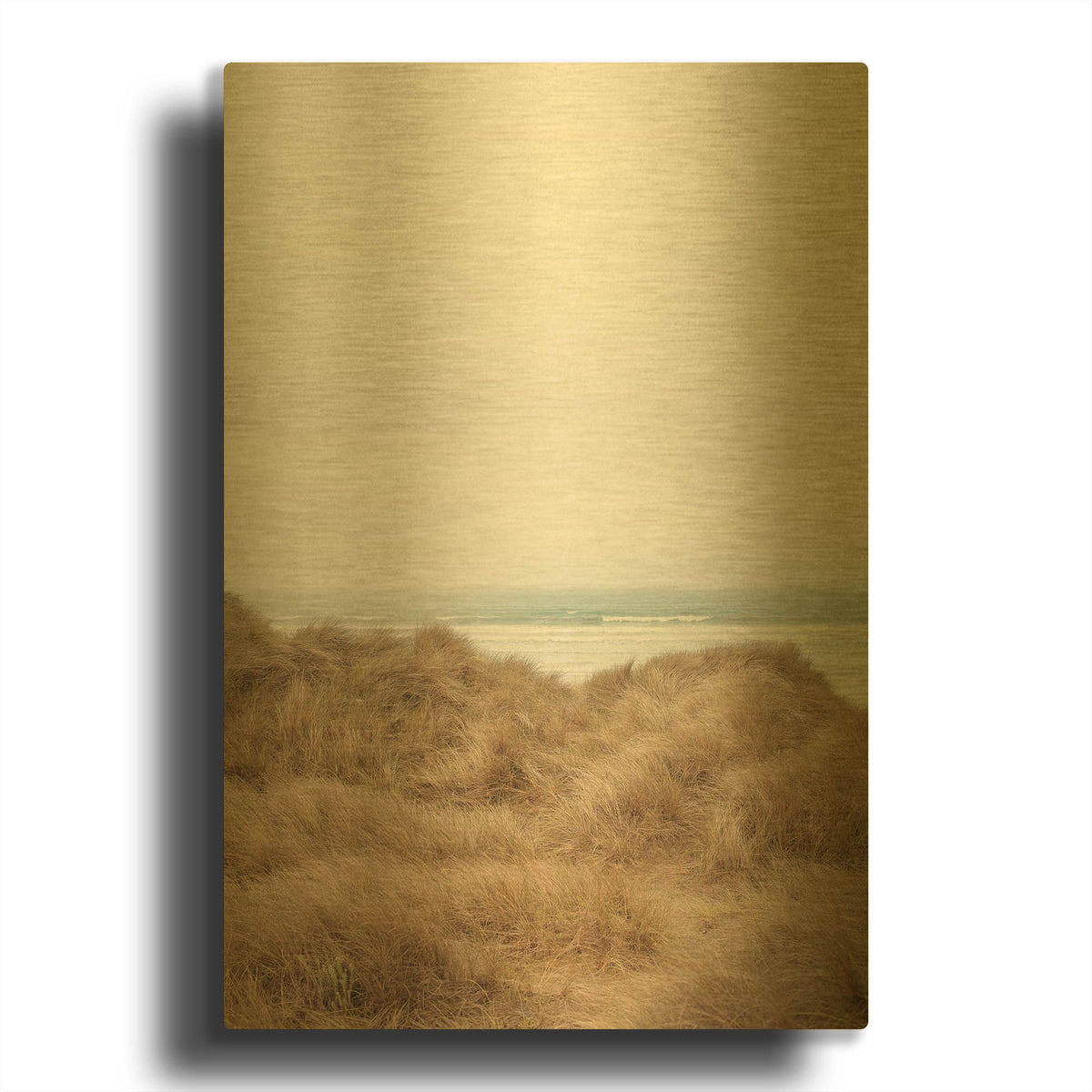 'White Oceans 47' By Ian Winstanley Gold Metal Wall Art